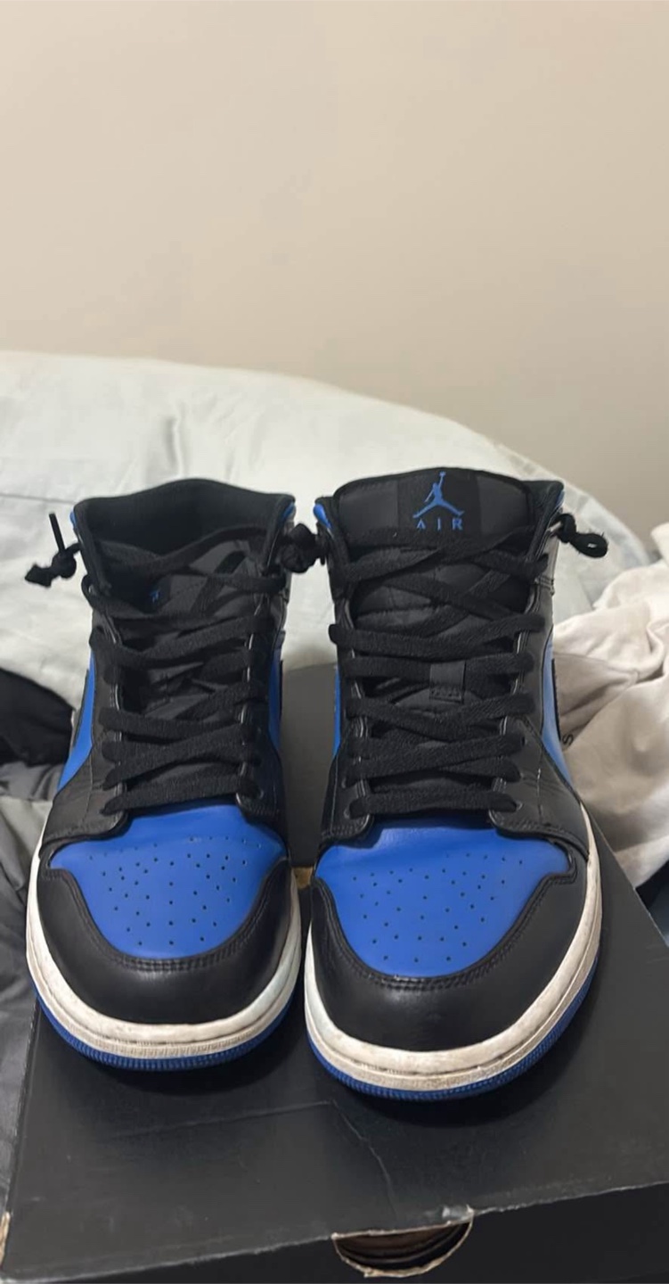Air Jordan 1 Mid Black/Royal Blue, US 10.5 - photo 3
