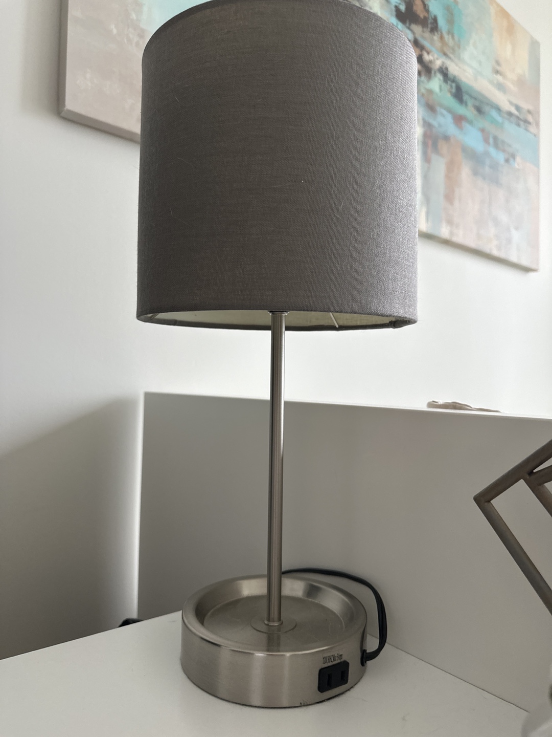 Gray Table Lamp