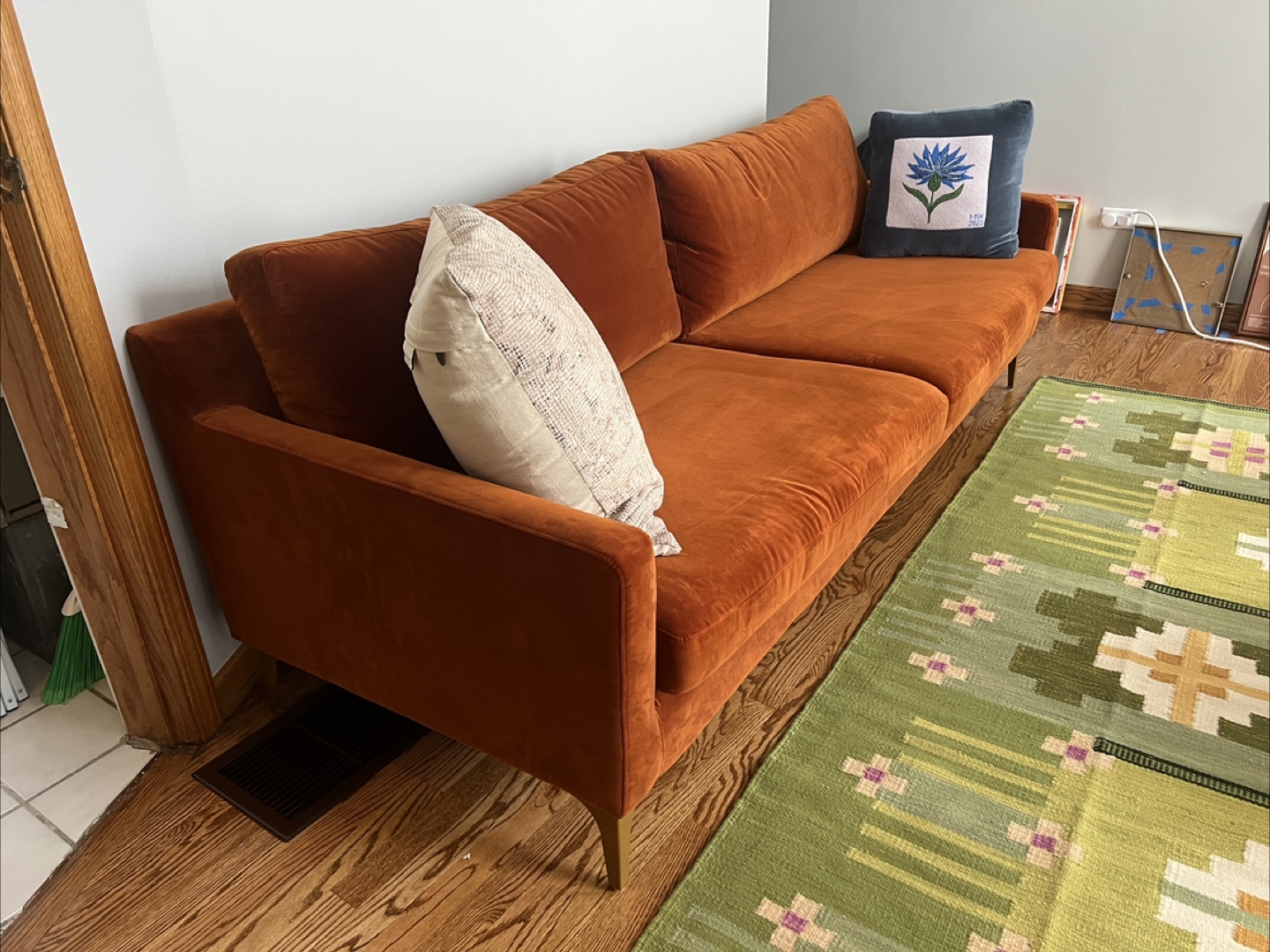 86” All Modern Velvet Sofa