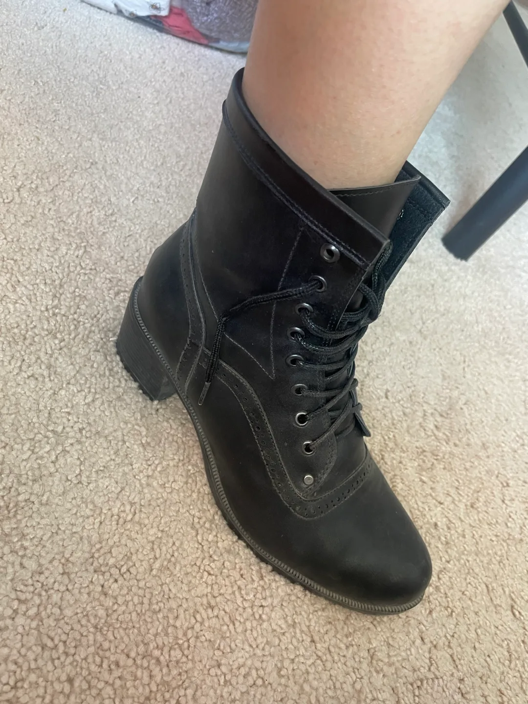 Black Lace-Up Ankle Boots. Size 9.5 thumbnail
