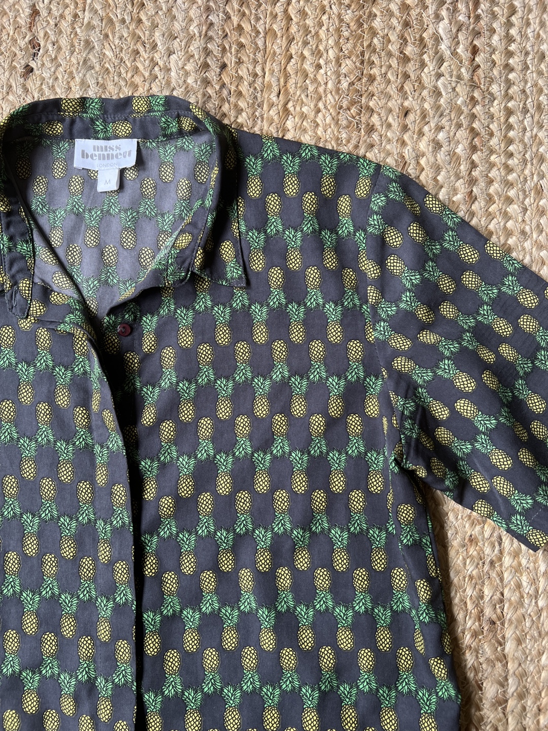 Miss Bennett London Pineapple Print Shirt - Size M