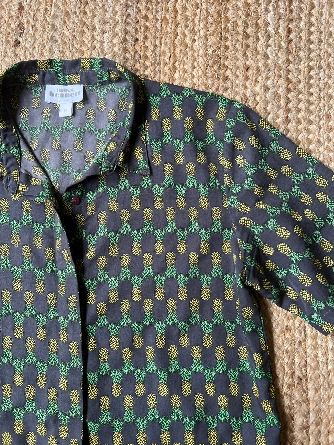Miss Bennett London Pineapple Print Shirt - Size M thumbnail