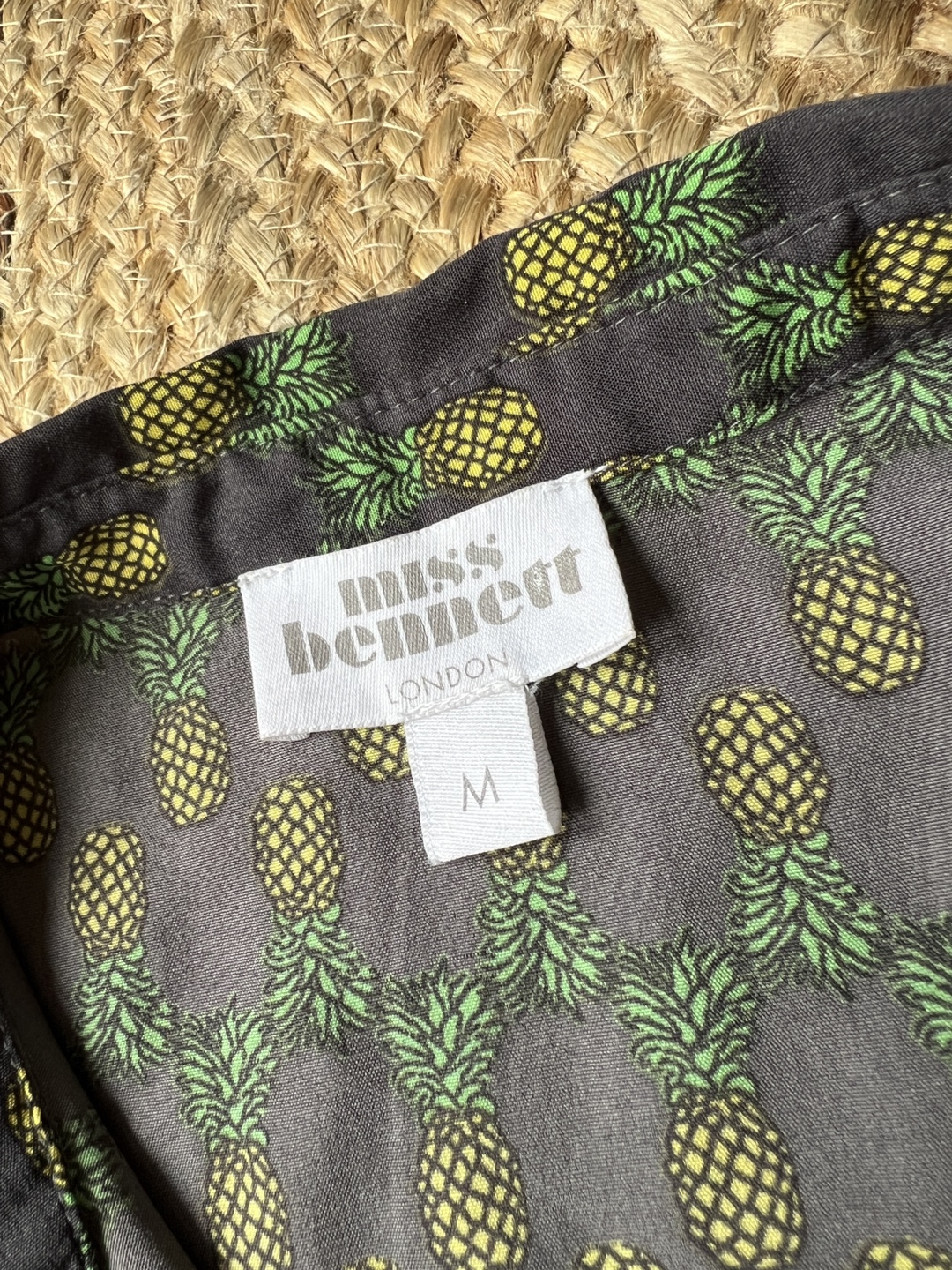 Miss Bennett London Pineapple Print Shirt - Size M - photo 3