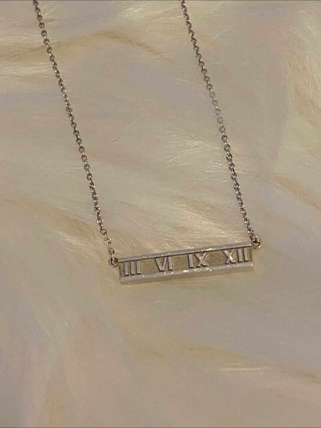 Authentic Tiffany & Co. Atlas Roman Numeral Bar Necklace image indicator(2)