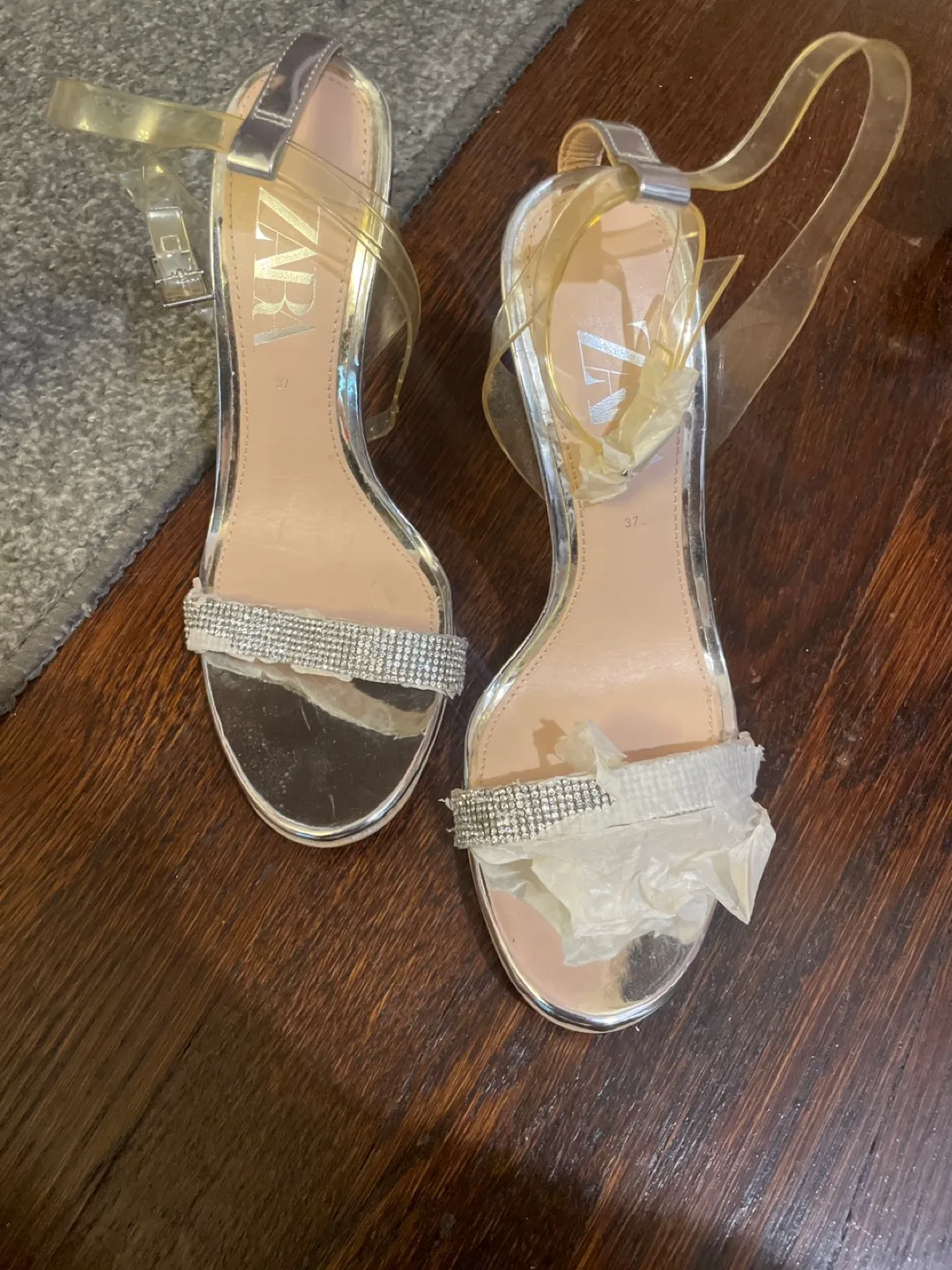 Zara Silver Heels - Size 37 thumbnail