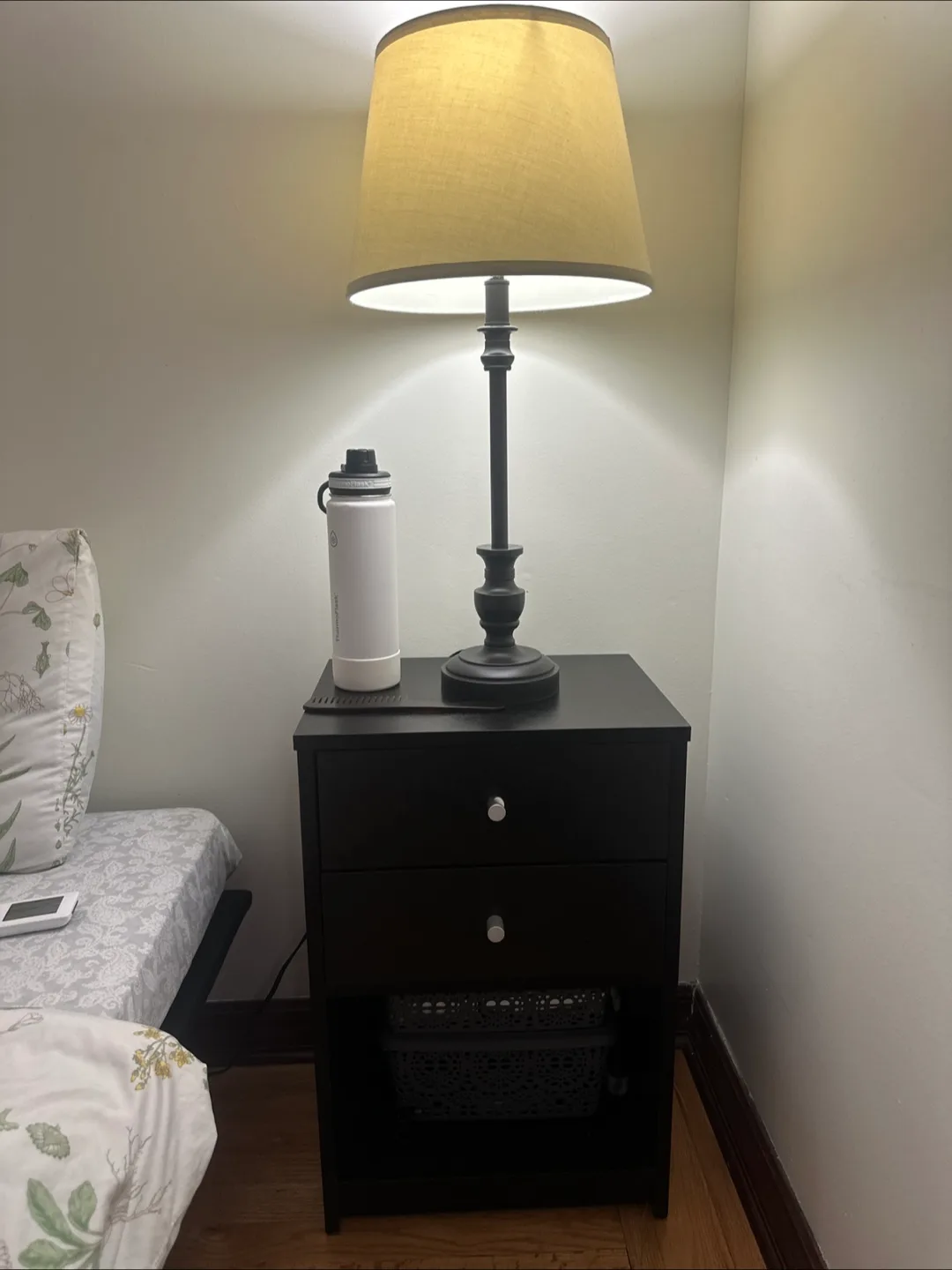 Black Nightstand with Drawers thumbnail
