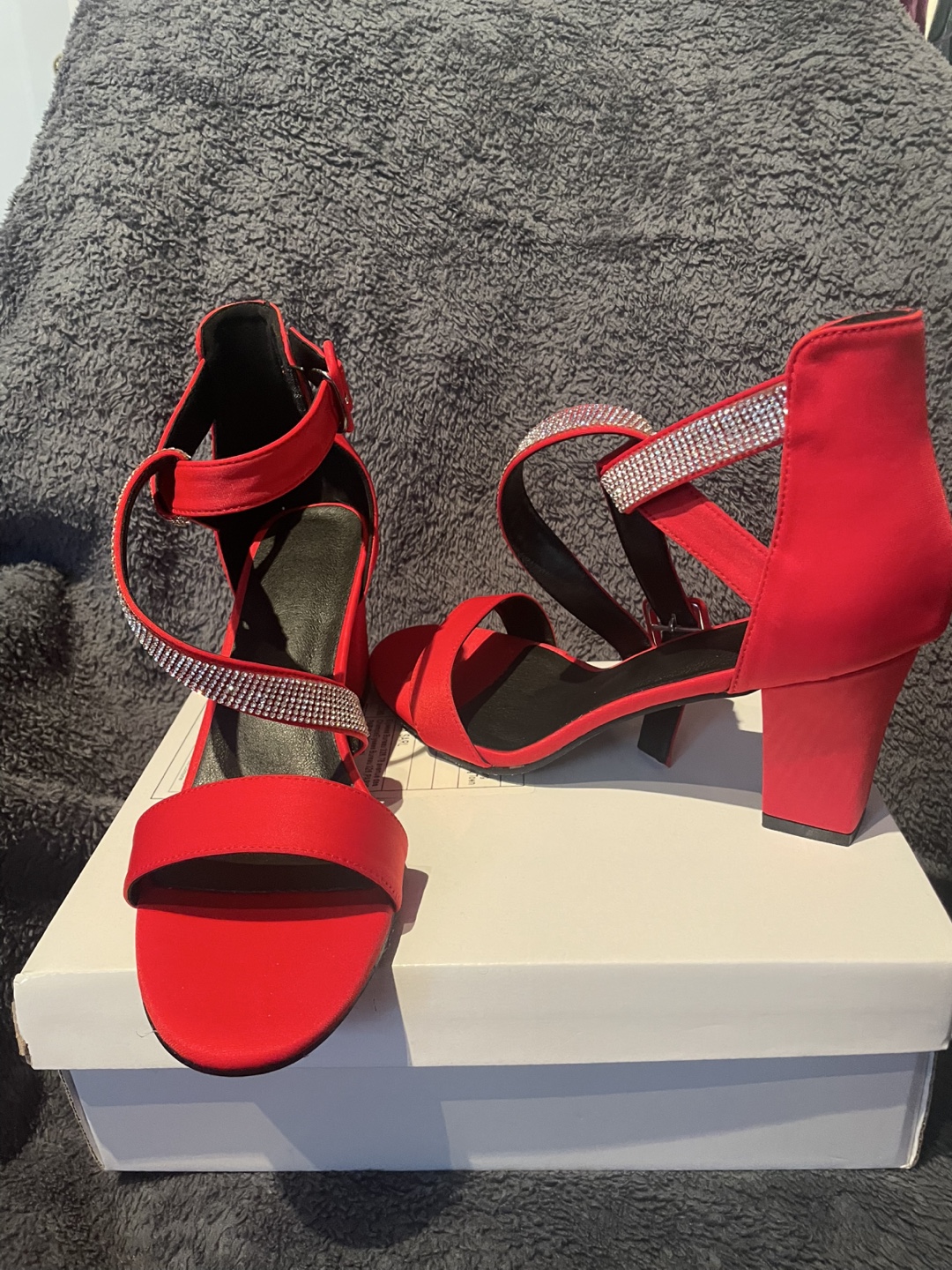 Red Heels with Rhinestone Straps - photo 3