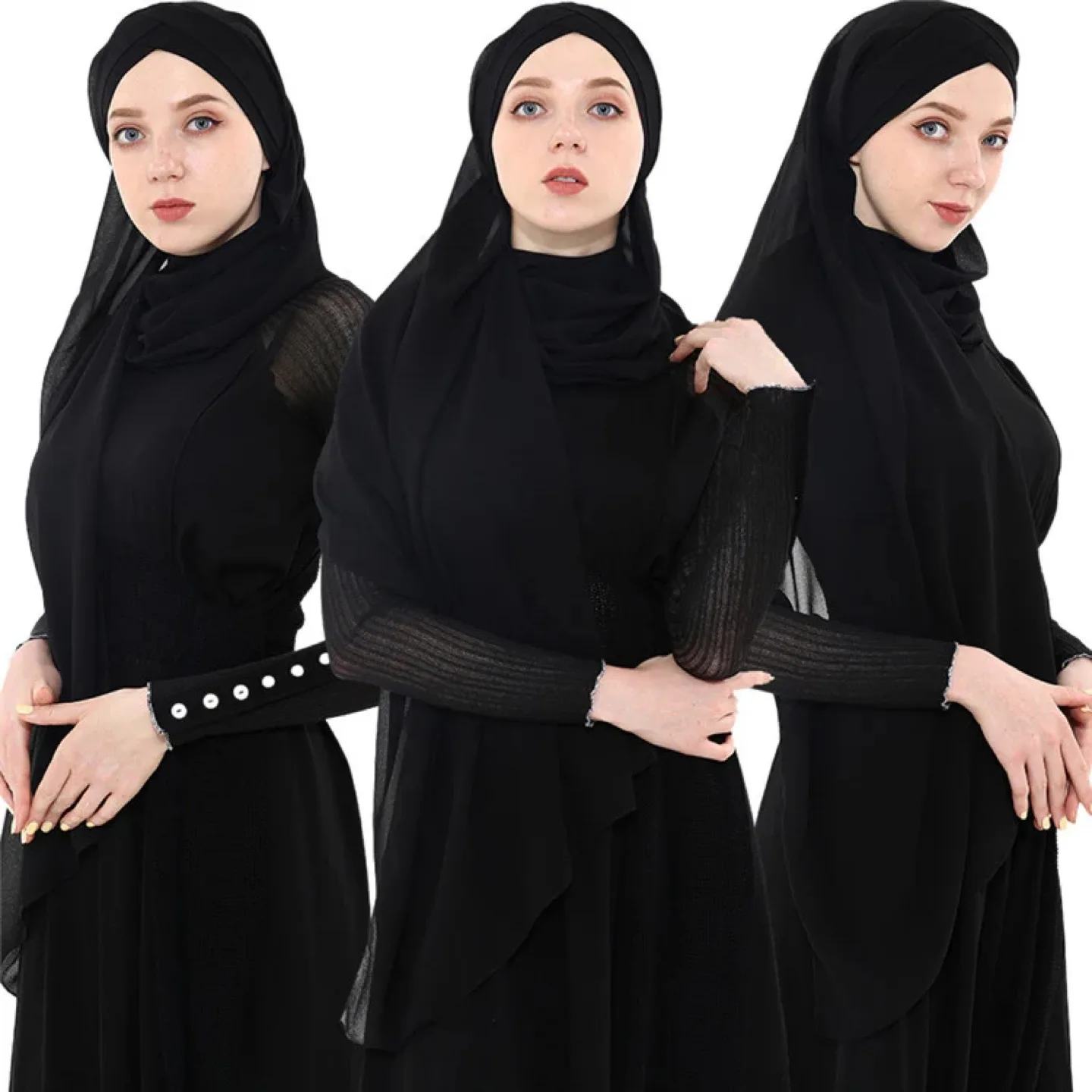 Chiffon Hijab - Black thumbnail