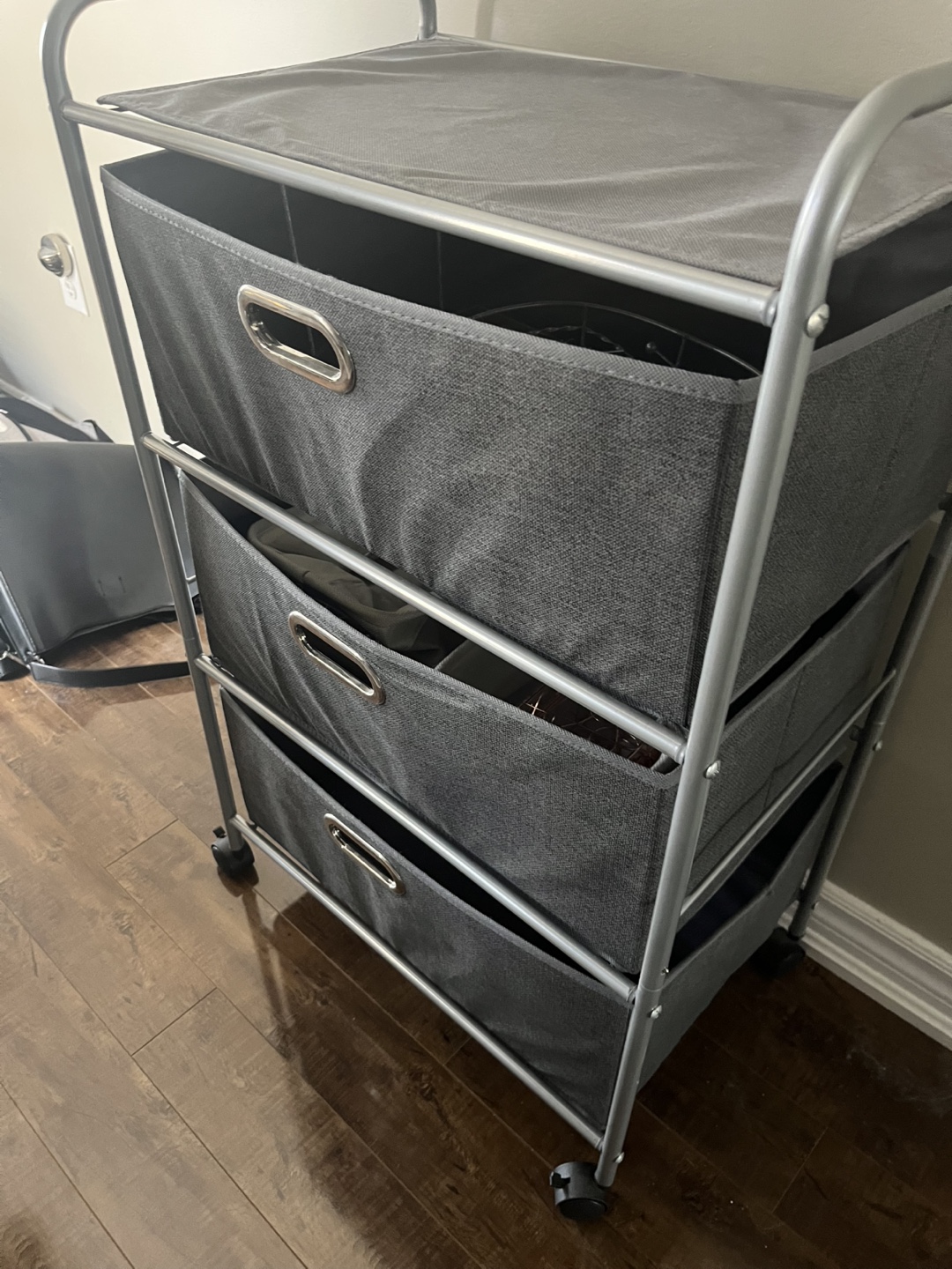 Rolling Storage Cart with 3 Drawers - Grey - photo 2