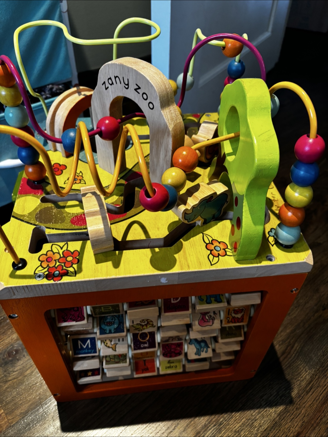 Zany Zoo Wooden Activity Cube