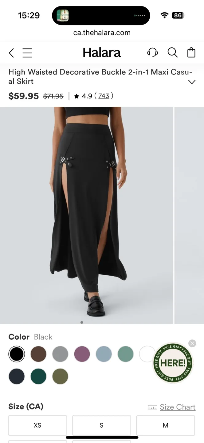 Halara Black Maxi Skirt - Size L thumbnail