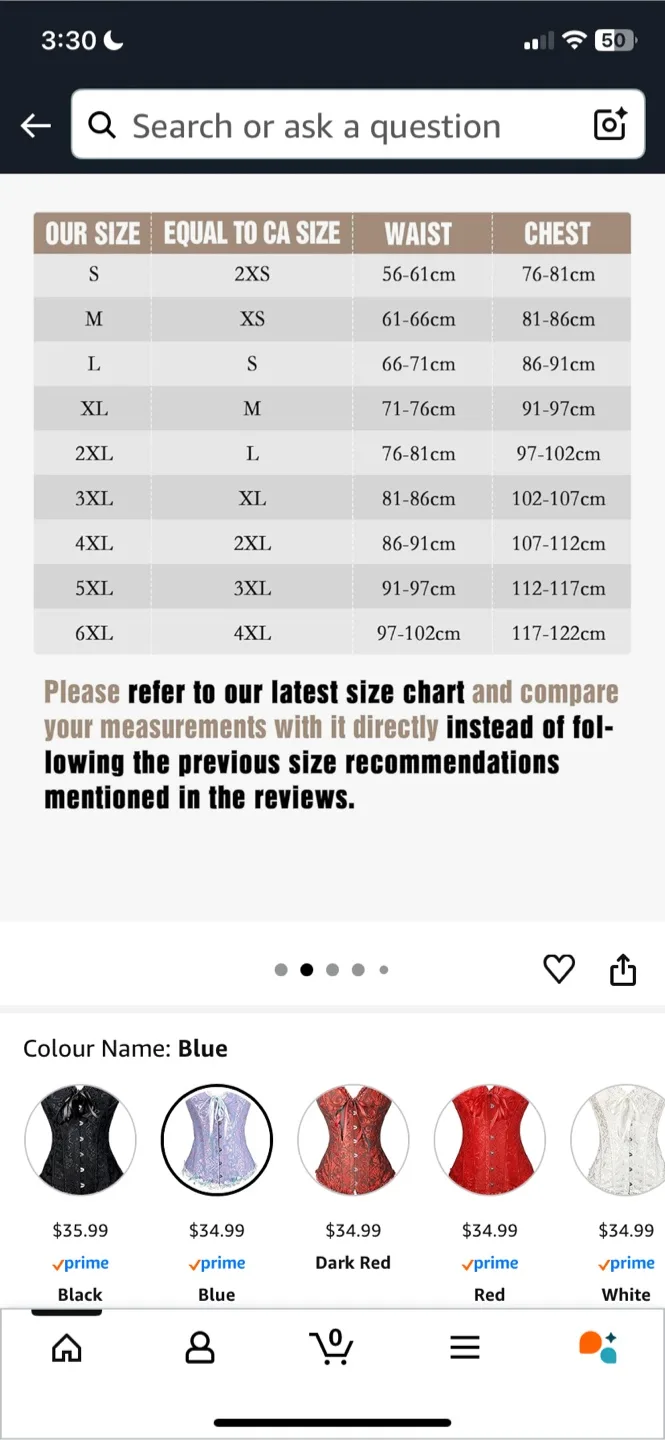 Spring Fever Blue Floral Bustier Corset - Size XXXL image indicator(3)