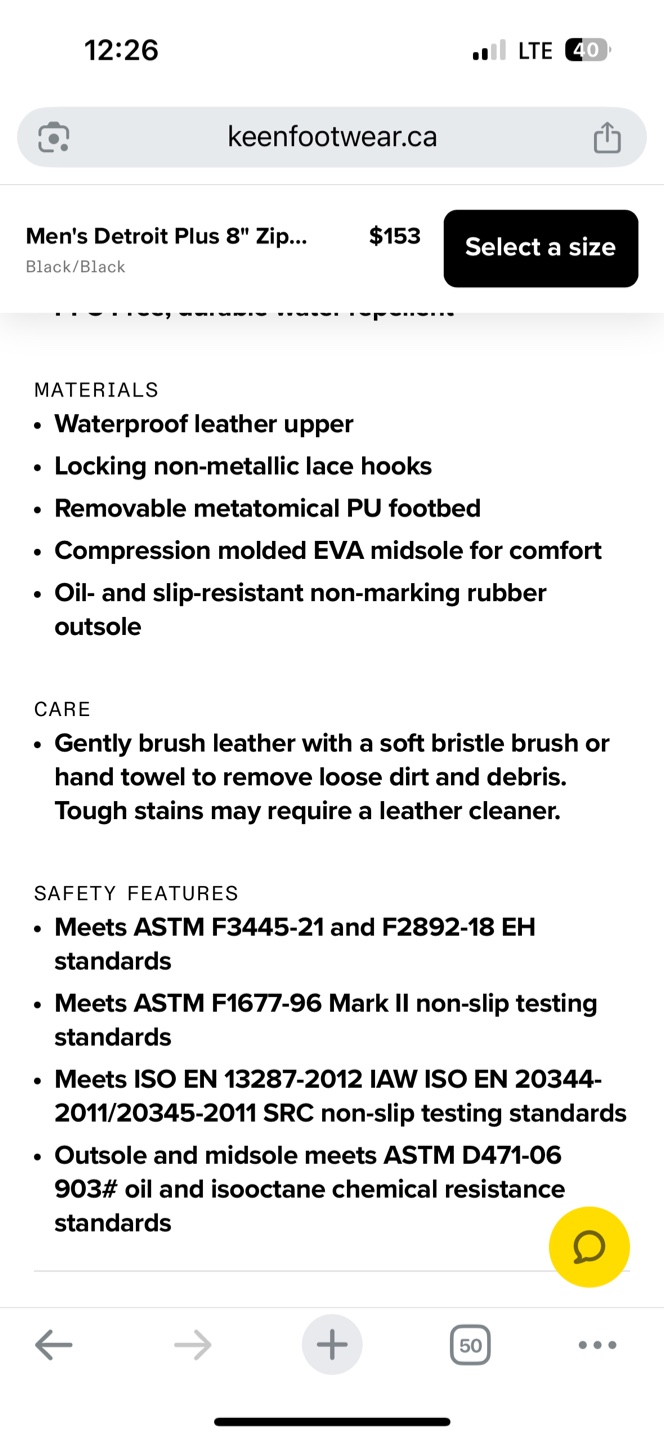 Keen Detroit Plus 8" Zip Waterproof Work Boots - Men's 9.5D - photo 4