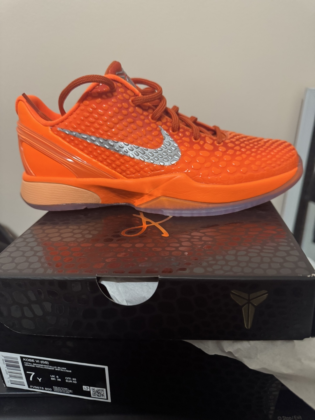 Nike Kobe VI (GS) Size 7Y Total Orange - photo 4