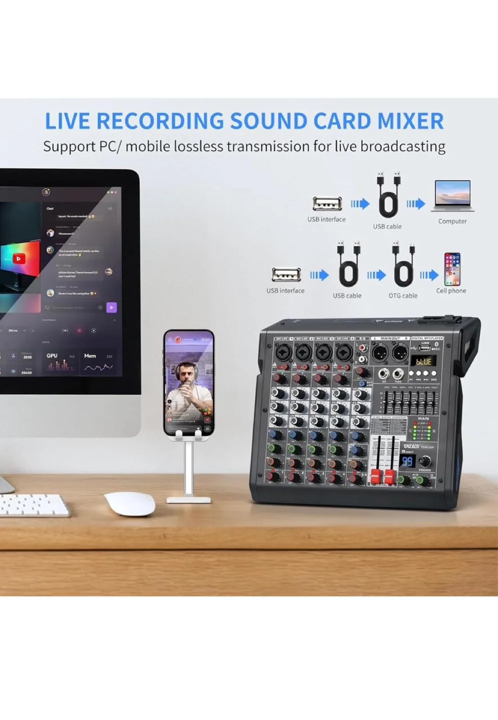 TKLUS TD06 DSP 6-Channel Sound Card Mixer thumbnail