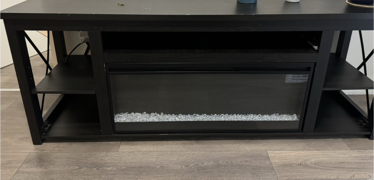 Cohen 78" Fireplace TV Stand - black - photo 2