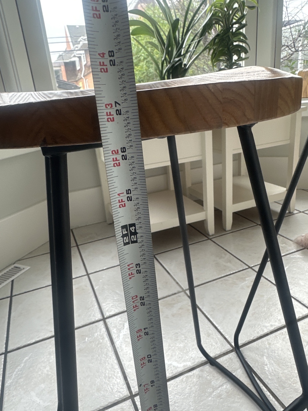 Wooden Bar Stool with Metal Legs - photo 3