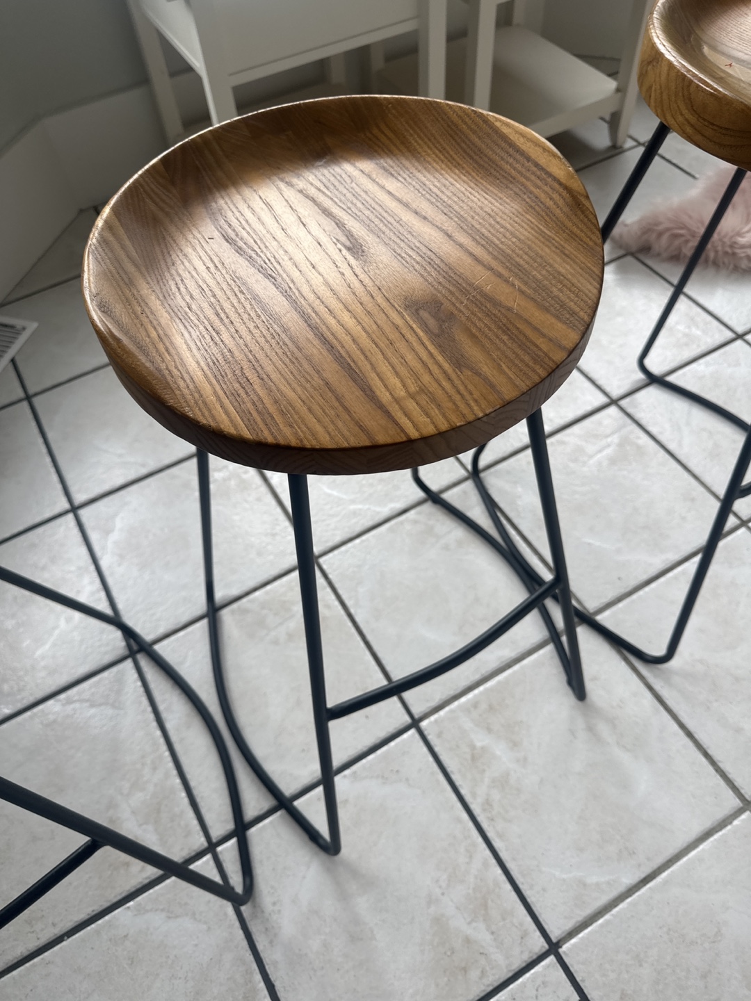 Wooden Bar Stool with Metal Legs - photo 4
