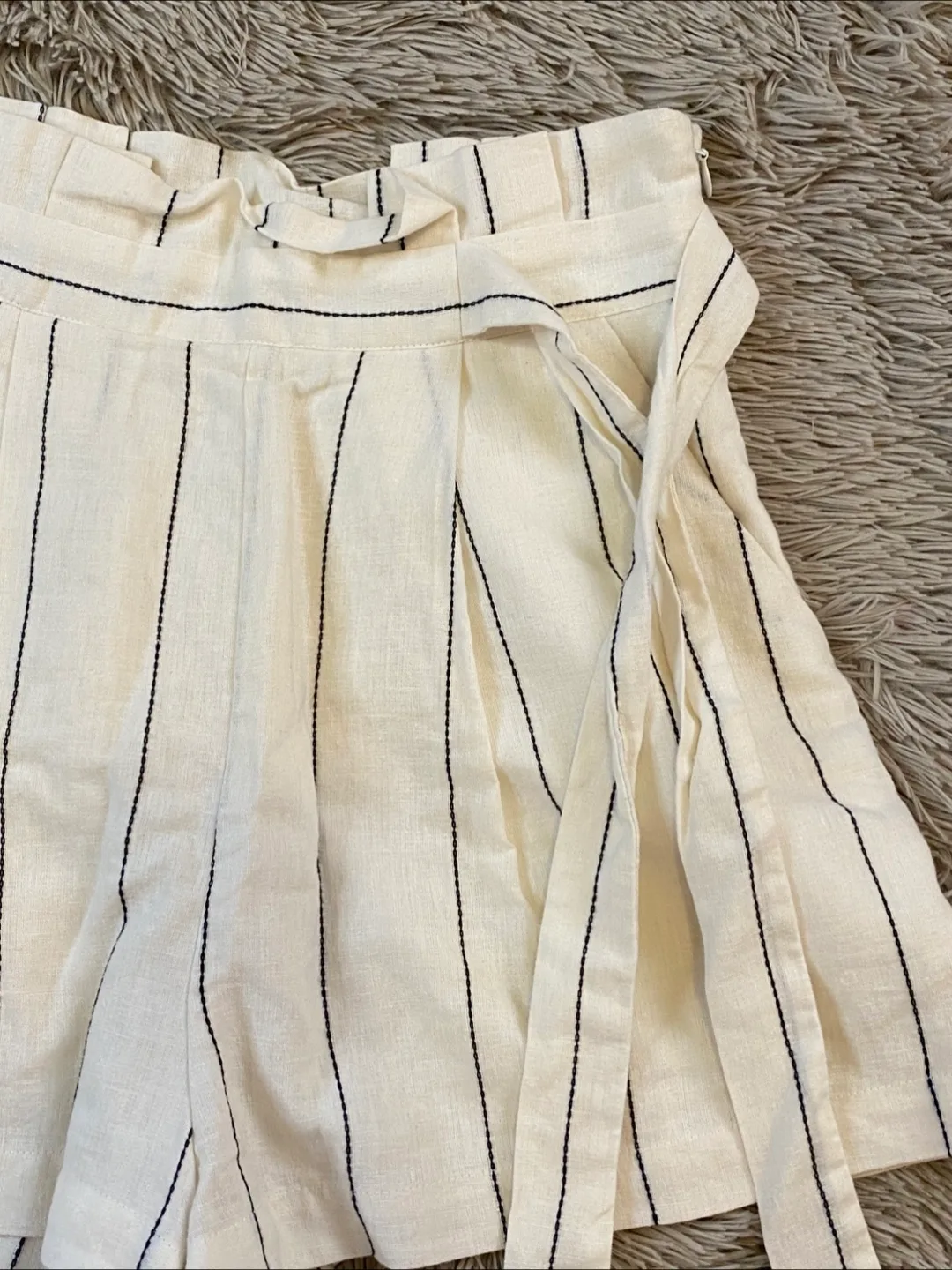 F21 Striped Paperbag Waist Shorts - Size Small image indicator(2)