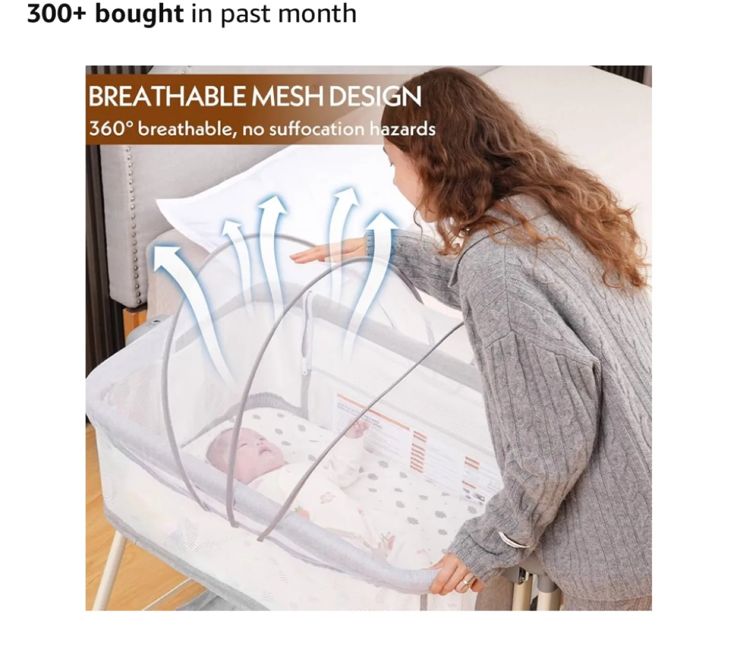 Premium Portable Baby Bassinet + 2 Extra Sheets – Like New image indicator(4)