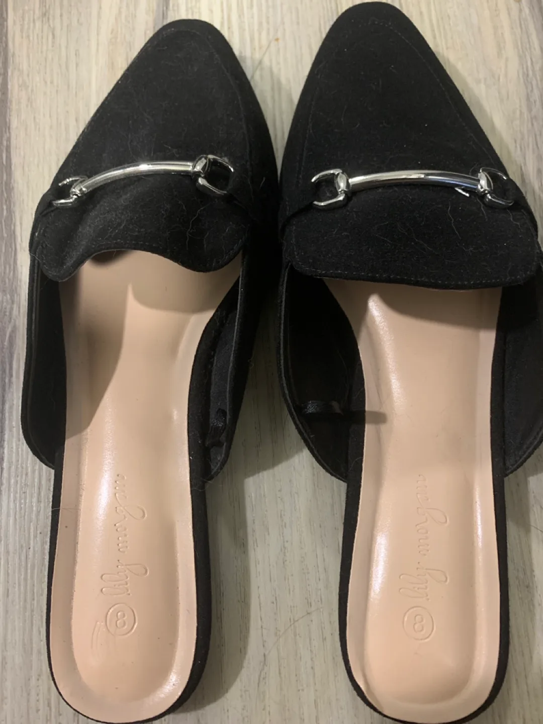 Lily Morgan Black Suede Mules (flats) Size 8 image indicator(2)