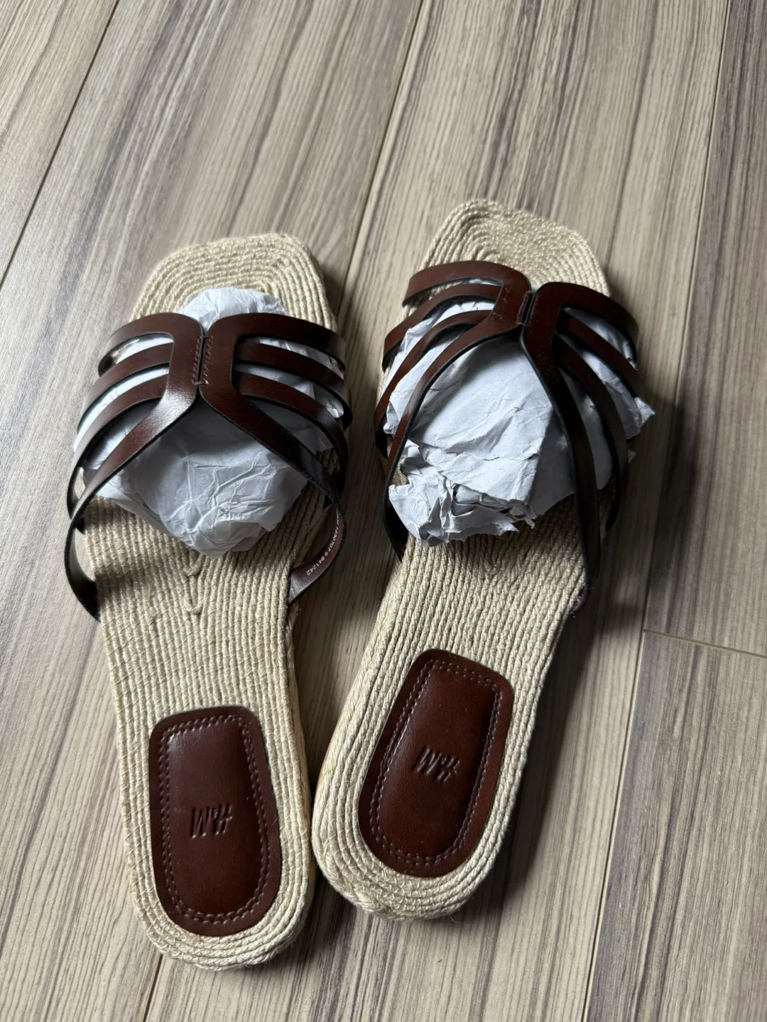 H&M Brown Strappy Sandals - Size 39 thumbnail
