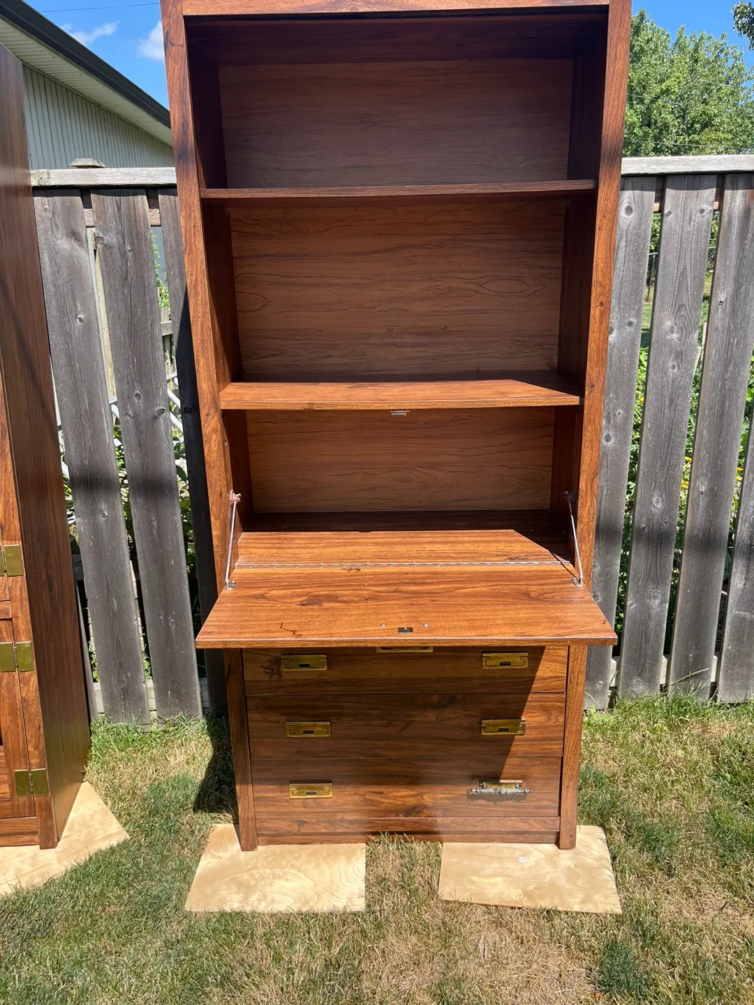 Cabinet with folding desk table thumbnail