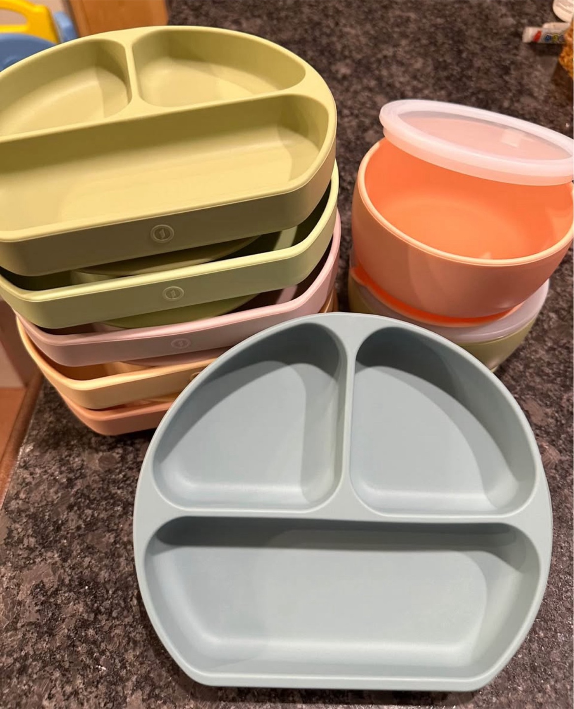 Silicone Divided Plates & Bowls Set