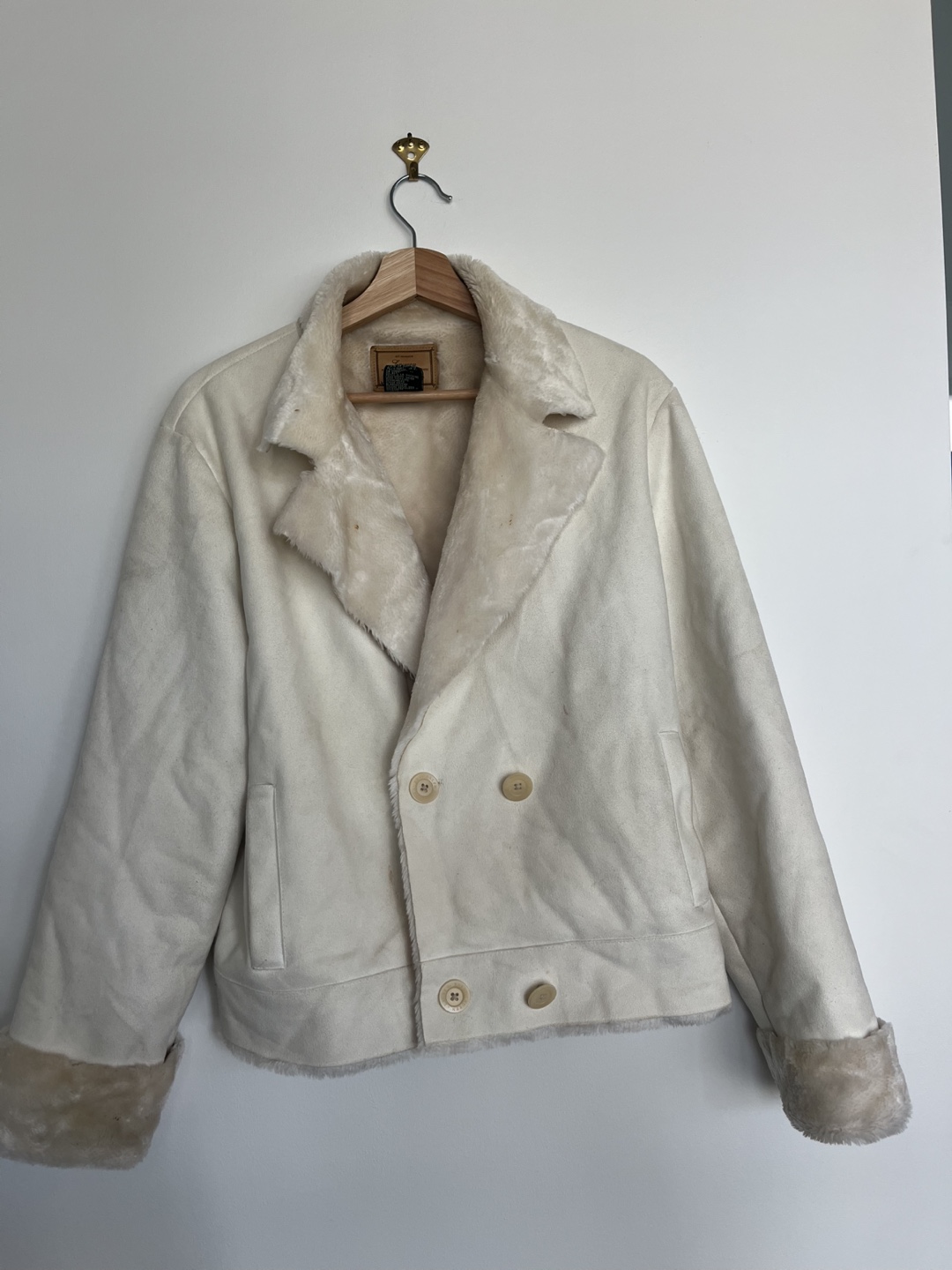 Lauren Furnishings Cream Faux Shearling Jacket