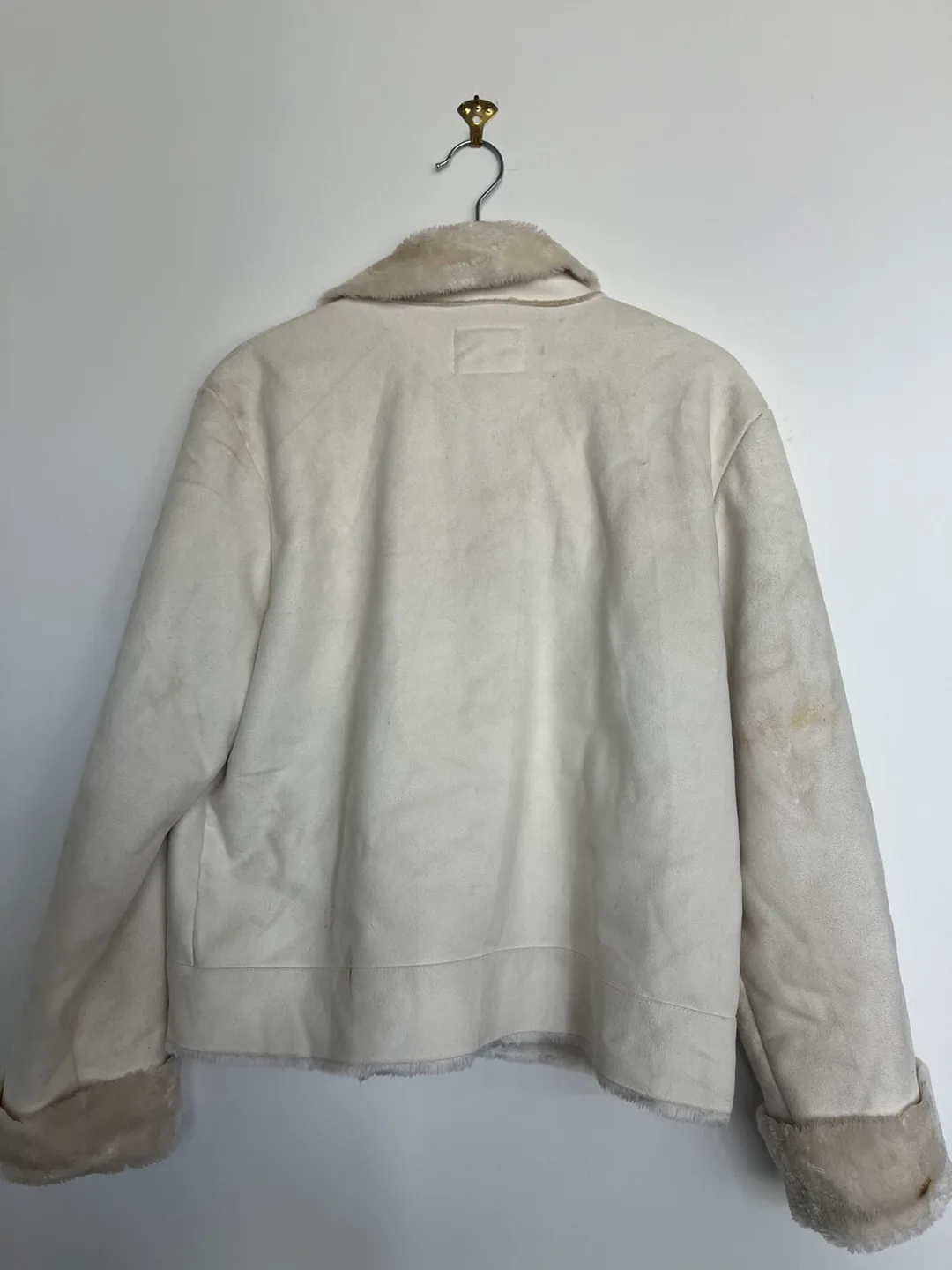 Lauren Furnishings Cream Faux Shearling Jacket image indicator(3)