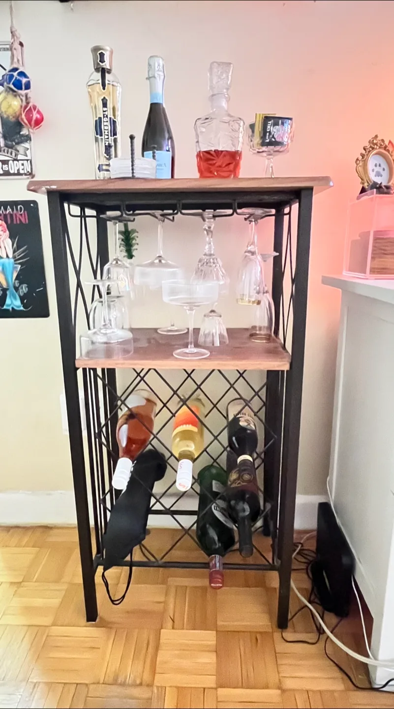 Wine Rack / Standing Bar with Glass Holder thumbnail