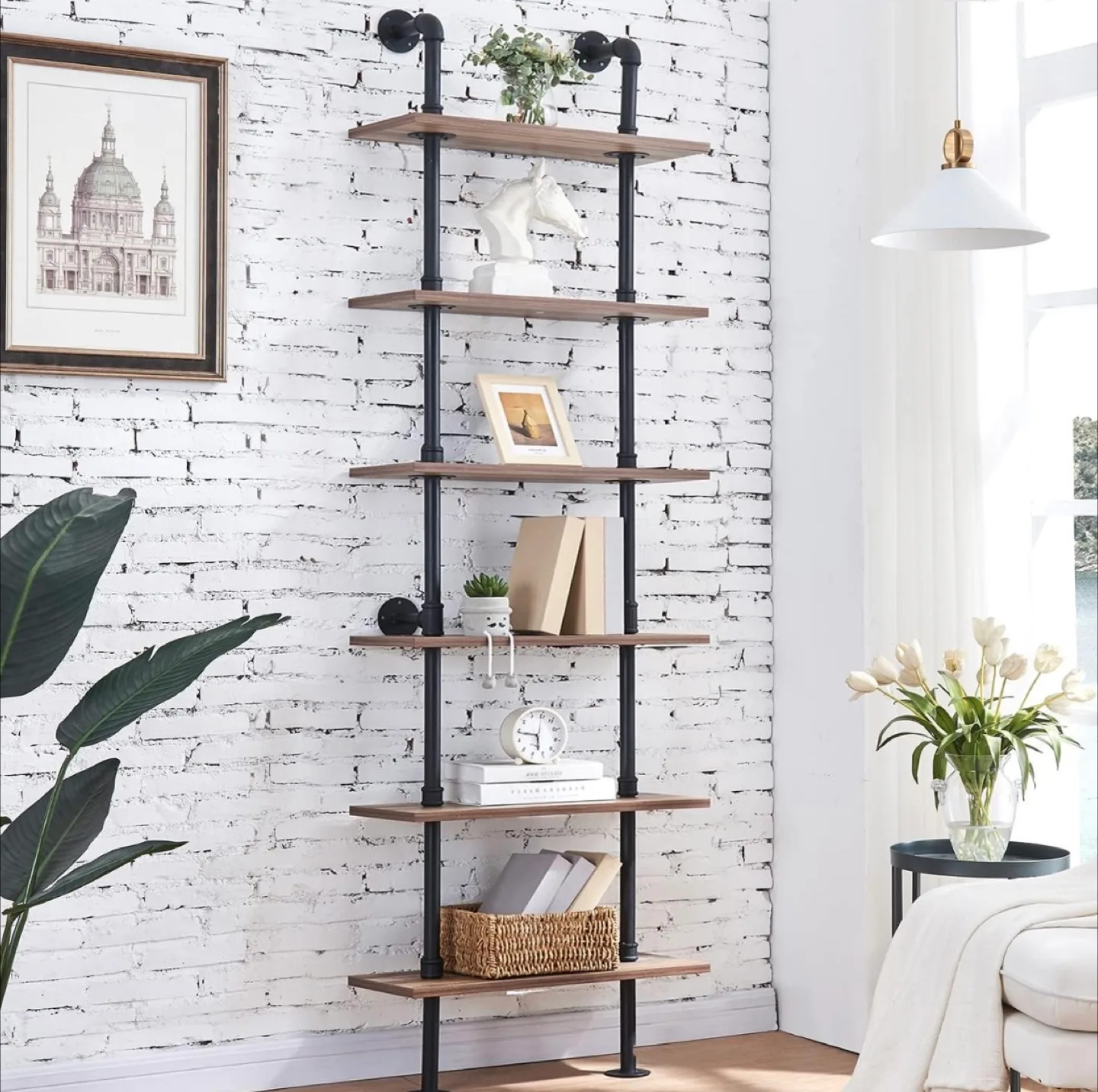 Industrial Pipe Book Shelf Wall Mounted thumbnail