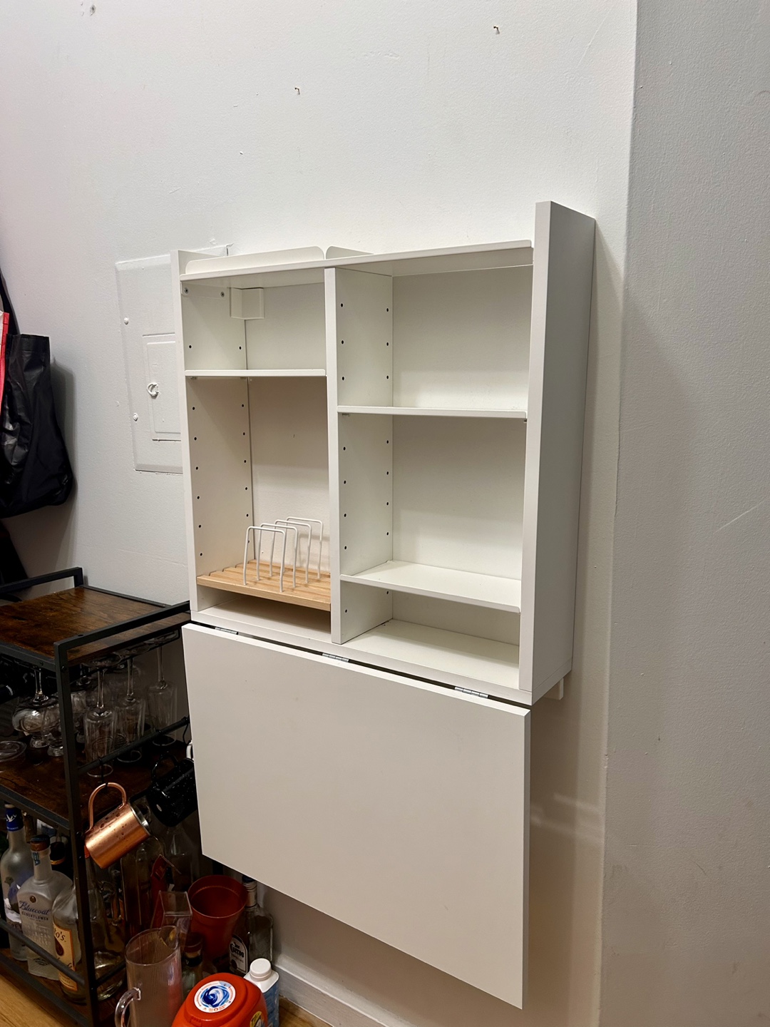 Wall-Mounted Drop-Leaf Table White - photo 2