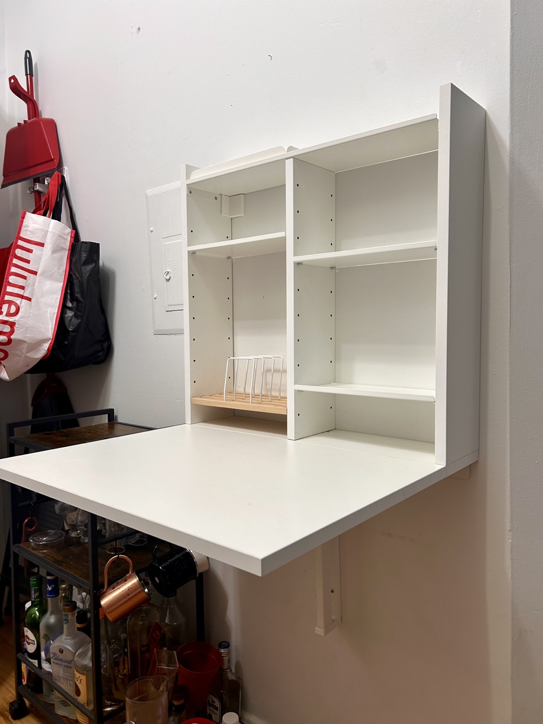 Wall-Mounted Drop-Leaf Table White