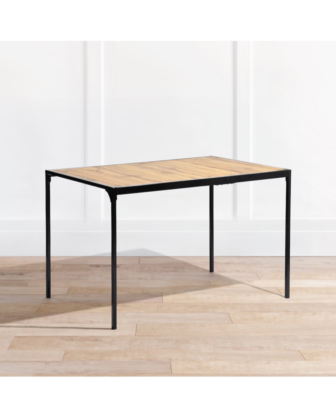 OAK RECTANGLE DINING TABLE W/ METAL FRAME - photo 3