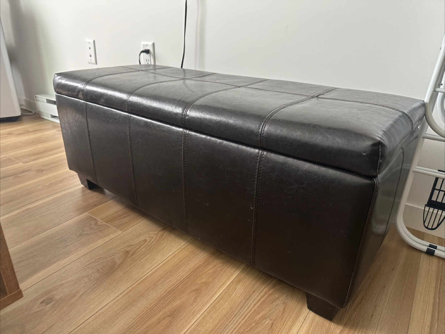 Leather Storage Bench - photo 2