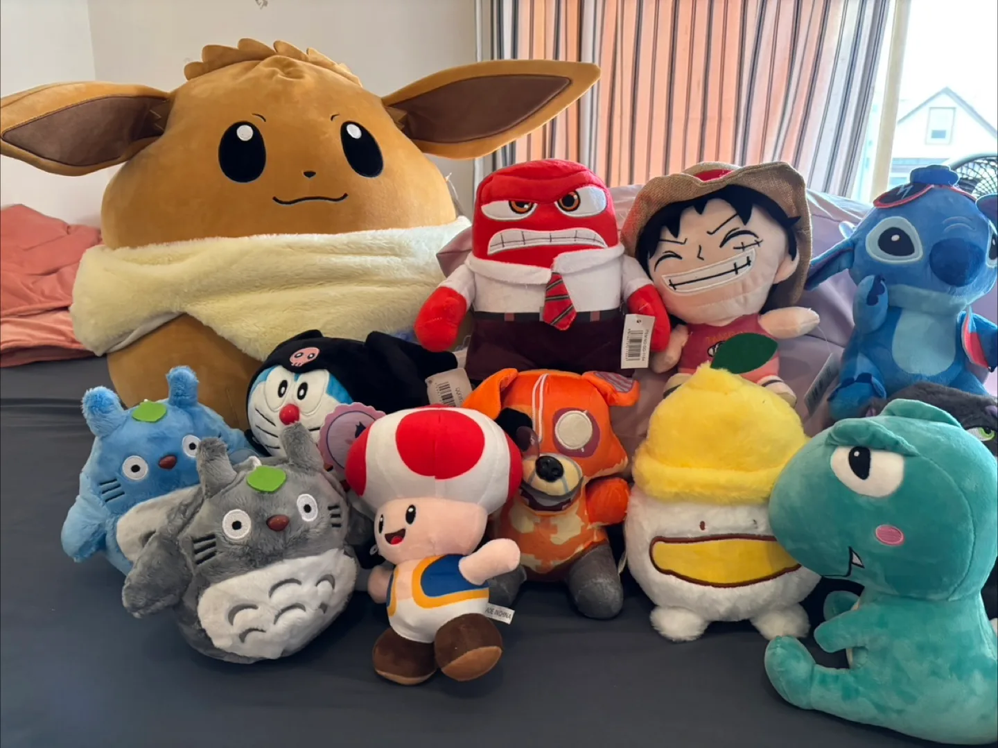 Assorted Plush Toys - Eevee, Stitch, Toad, and More! thumbnail