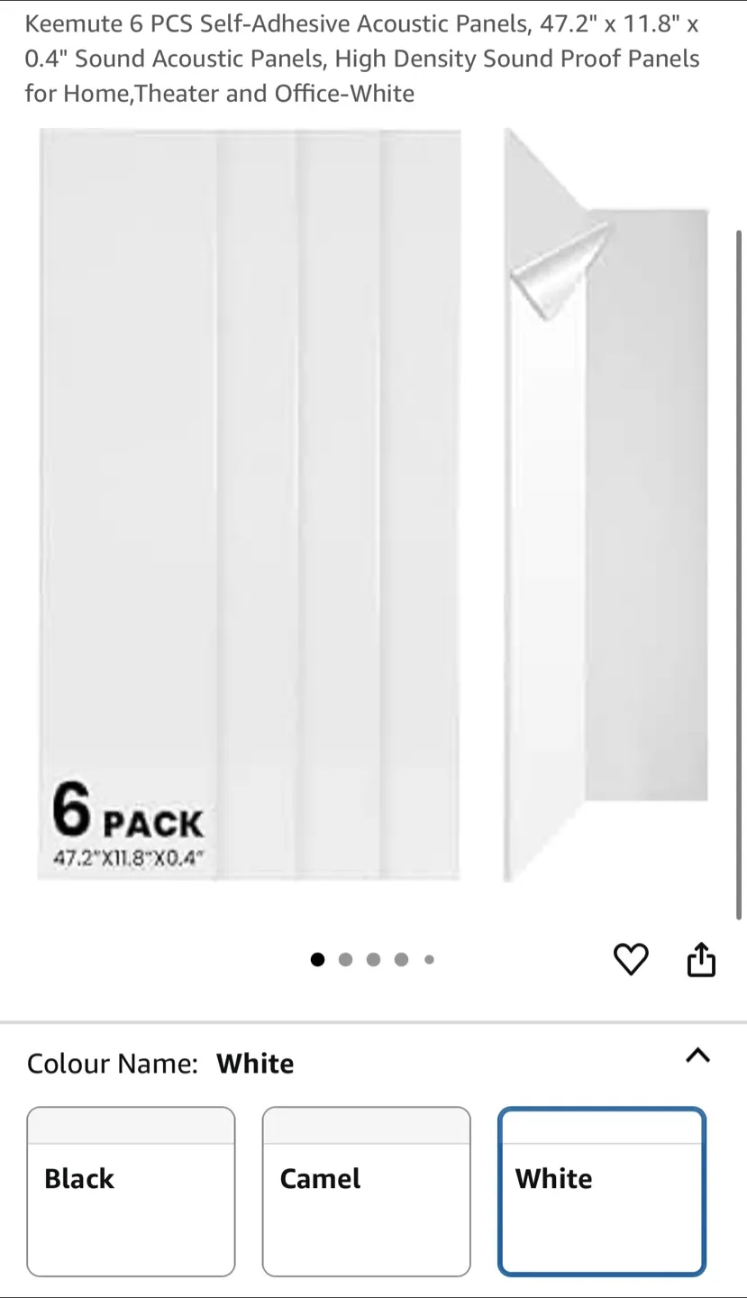 Keemute White Acoustic Panels (6 pack) thumbnail