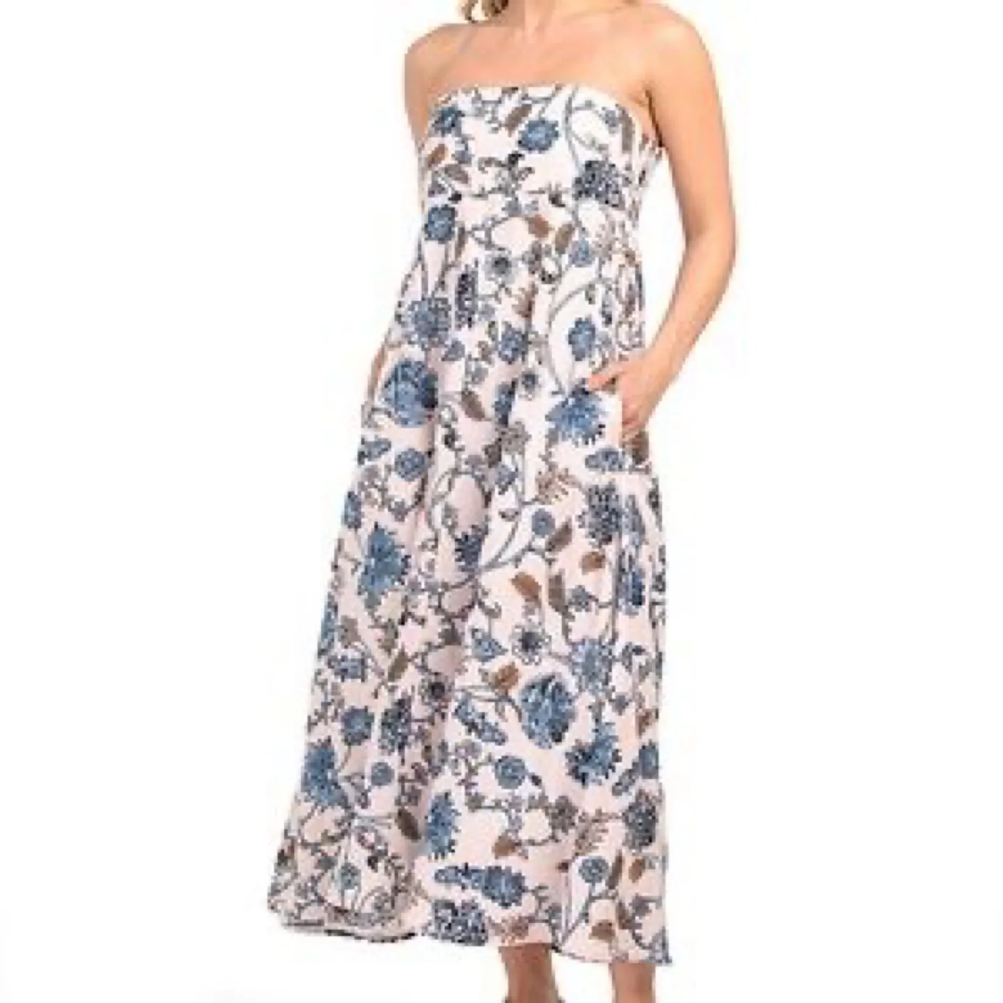 Rachel Zoe Floral Strapless Maxi Dress - XL thumbnail