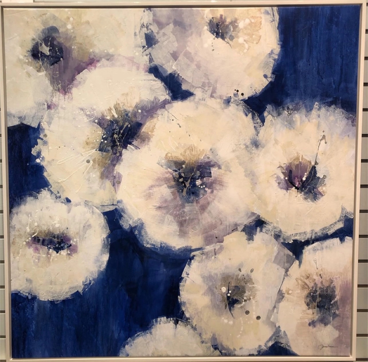 Large Abstract Floral Canvas Painting 36‘’x36’’ inch