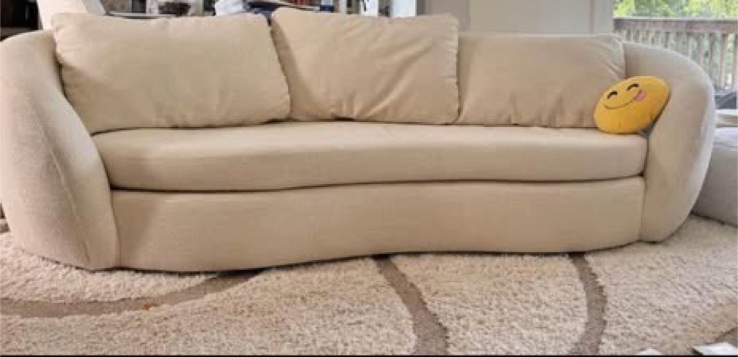 Cream Curved Sofa - photo 2