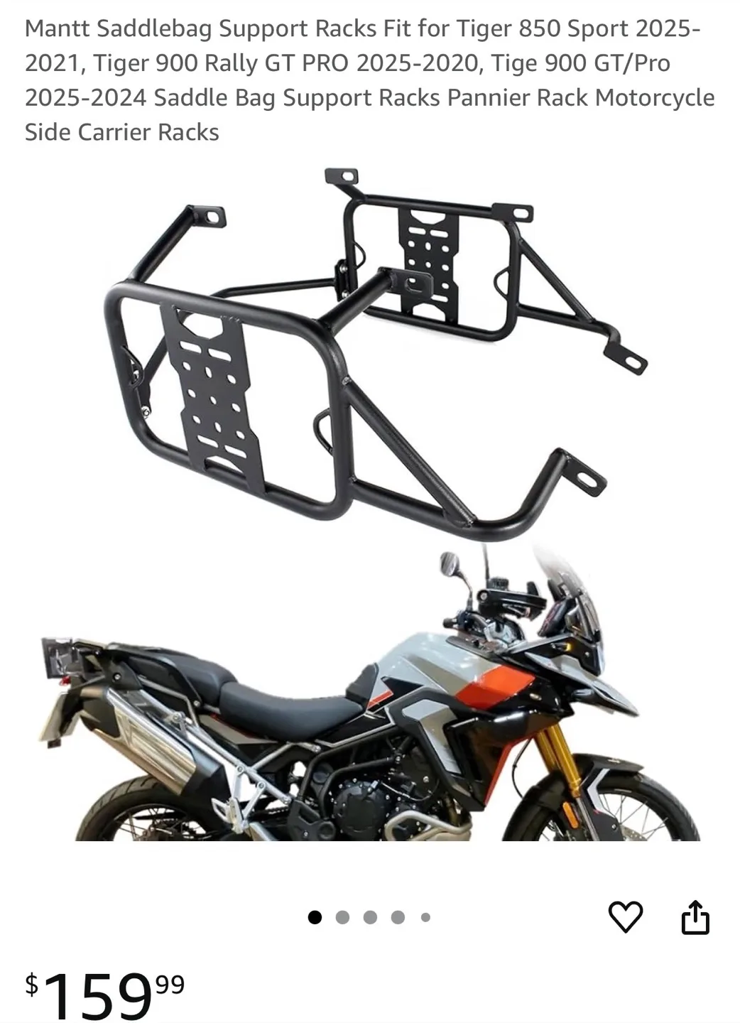 Mantt Saddlebag Support Racks for Tiger 850/900 thumbnail