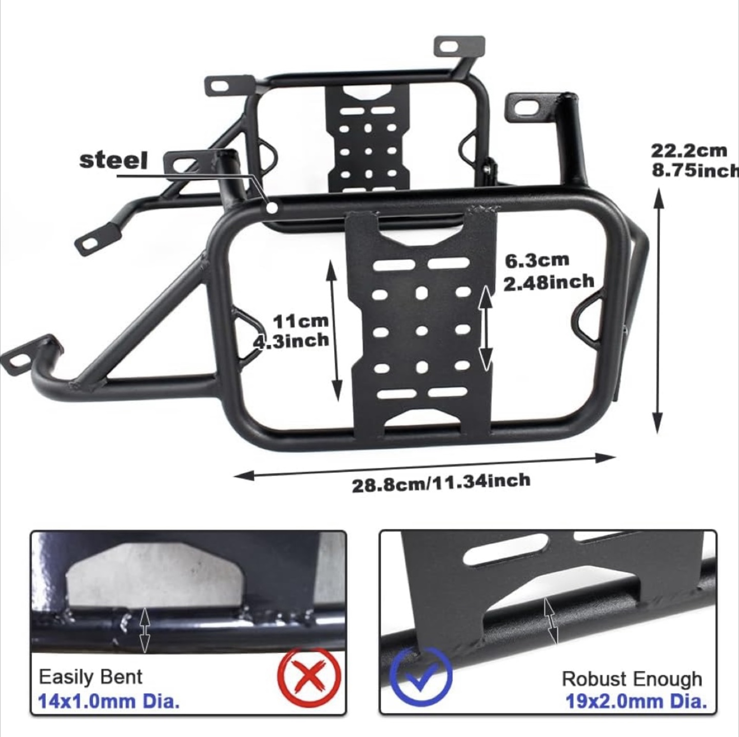 Mantt Saddlebag Support Racks for Tiger 850/900 - photo 5