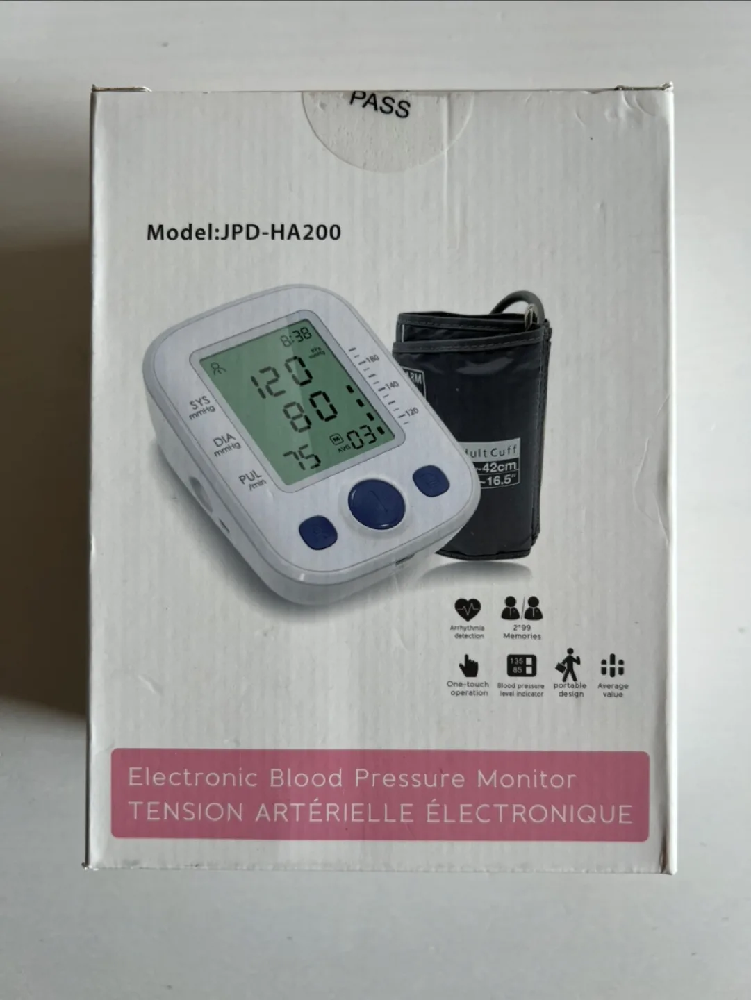 JPD-HA200 Electronic Blood Pressure Monitor thumbnail