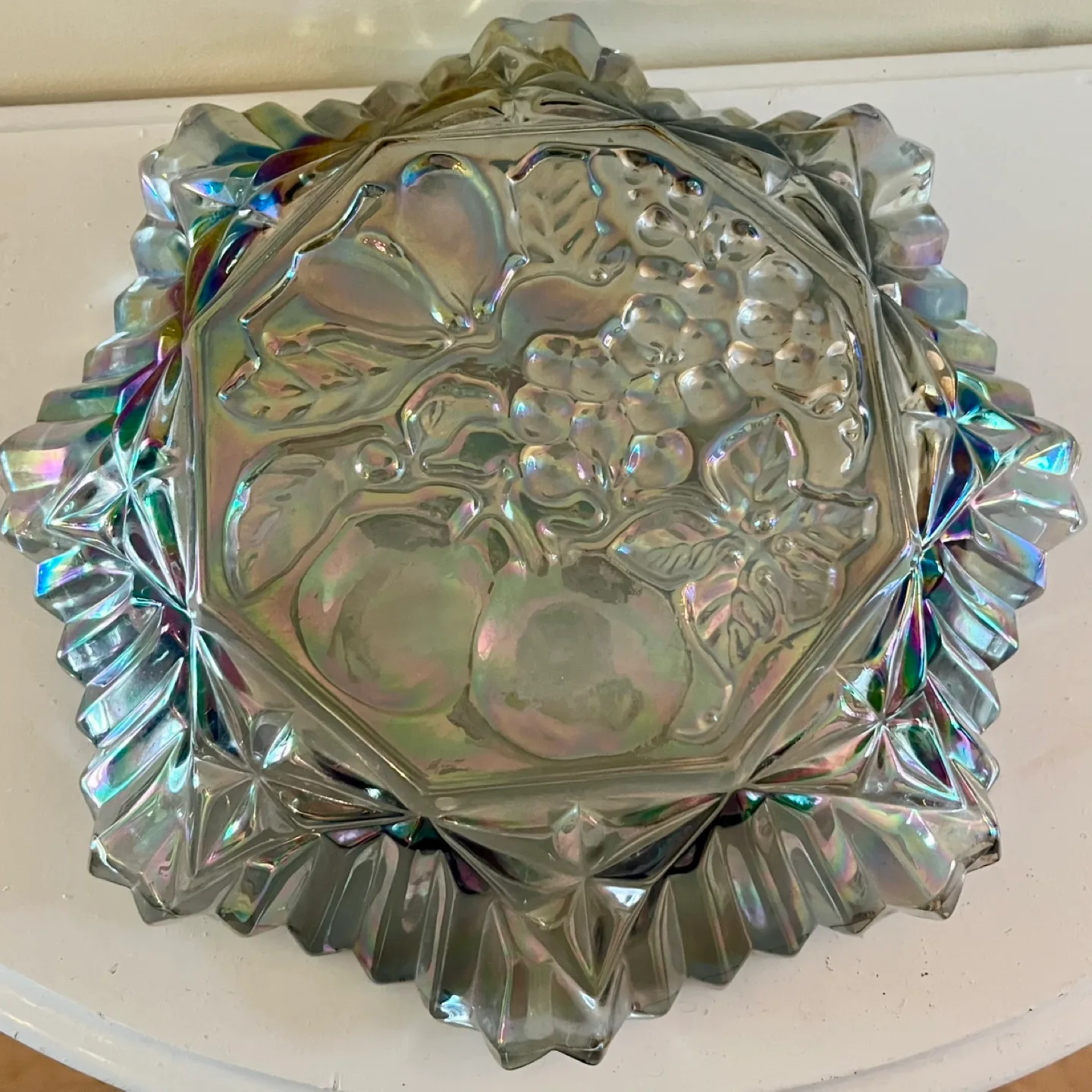 FEDERAL GLASS Pioneer Smoke Carnival Crimped Bowl image indicator(2)