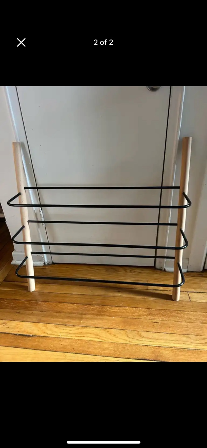 Wood and Metal Shoe Rack - photo 2