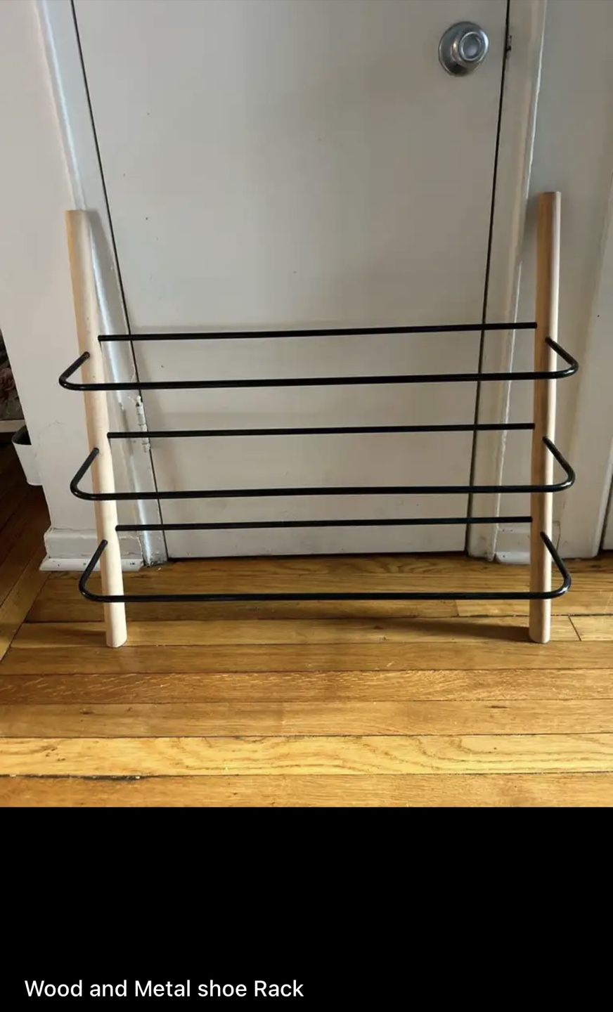 Wood and Metal Shoe Rack