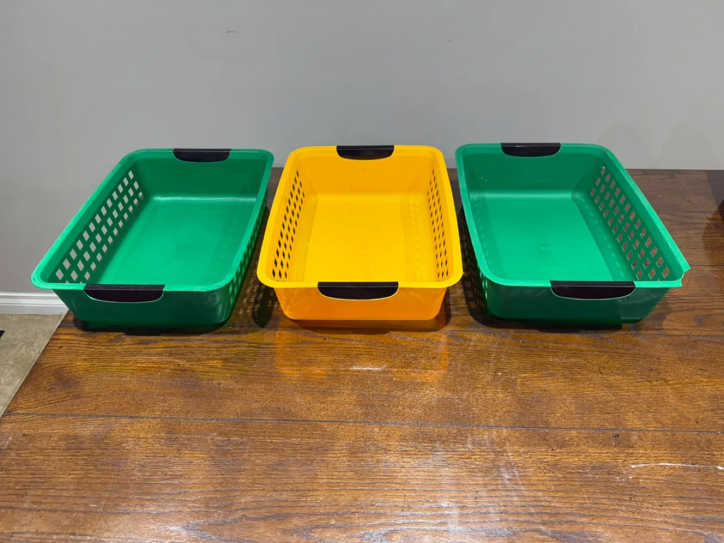 Green & Yellow Plastic Storage Bins thumbnail