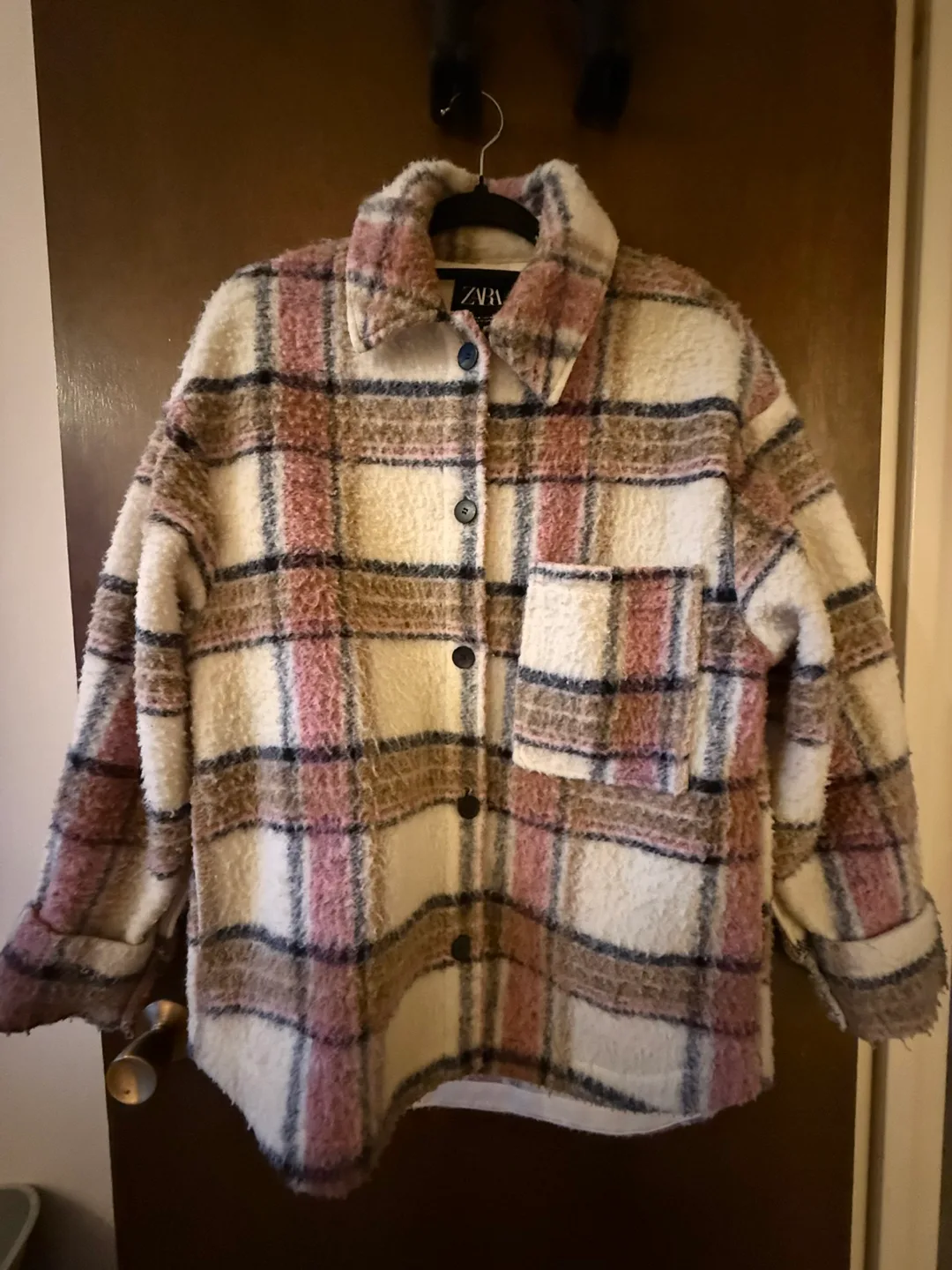 Zara Plaid Overshirt Jacket thumbnail