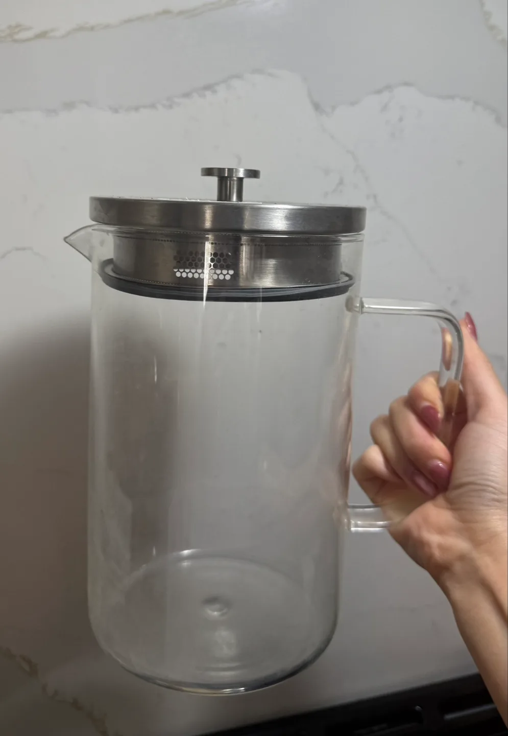 Glass Pitcher with Stainless Steel Lid thumbnail